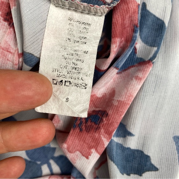 Jules & James Boutique Women Small Dress Pink Floral Navy Blue Knee Length Poly - Picture 5 of 6